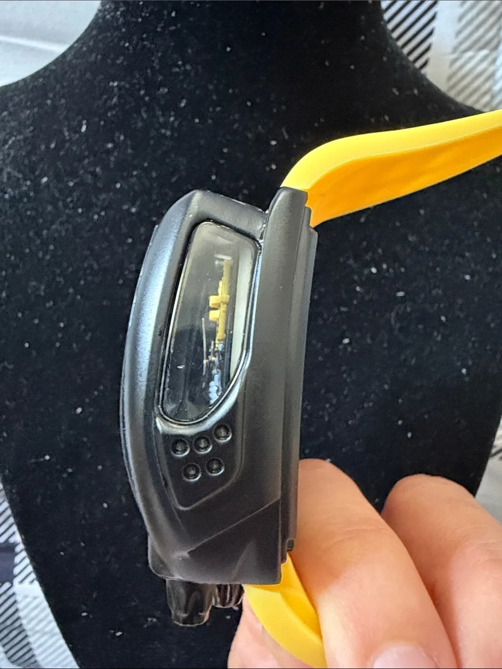 Yellow Silicone Strap with Black Car Engine design Case — Sport Tech Style